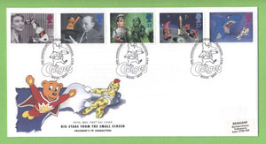 G.B. 1996 Big Stars on Small Screen on Royal Mail First Day Cover, Blean Kent