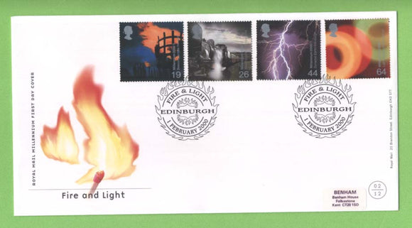 G.B. 2000 Fire & Light on Royal Mail First Day Cover, Edinburgh