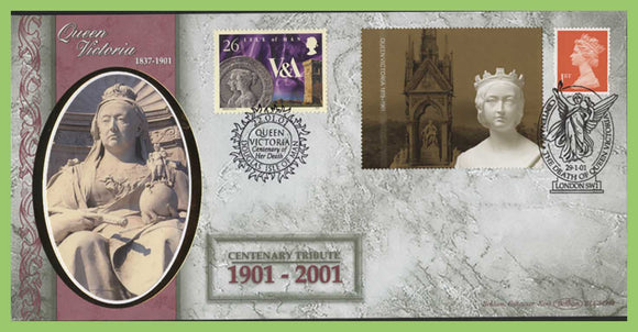 G.B. 2001 Victoria booklet stamp & label on Benham First Day Cover, London SW1