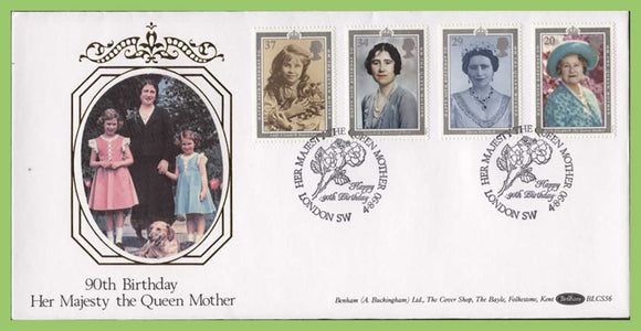 G.B. 1990 Queen Mother set on Benham First Day Cover, London SW