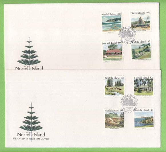 Norfolk Island 1987 Scenes definitive set on four First Day Covers