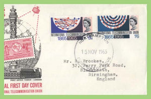 G.B. 1965 I.T.U. phosphor set on First Day Cover, Northampton