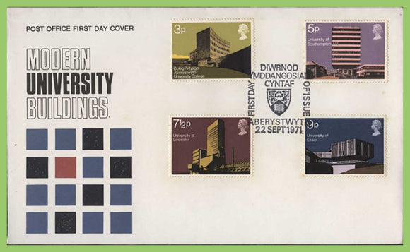 G.B. 1971 Universities set on Post Office u/a First Day Cover, Aberystrwyth