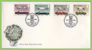 G.B. 1982 British Motor Cars set on u/a Royal Mail First Day Cover, Towcester