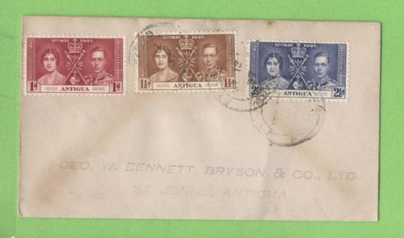 Antigua 1937 KGVI Coronation set on cover