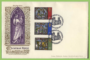 G.B. 1971 Christmas set on First Day Cover, Canterbury