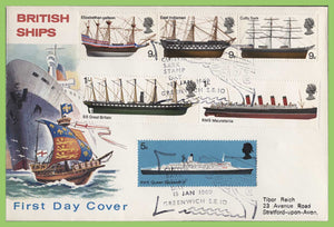 G.B. 1969 Ships set on First Day Cover, Cutty Sark, Greenwich cancel