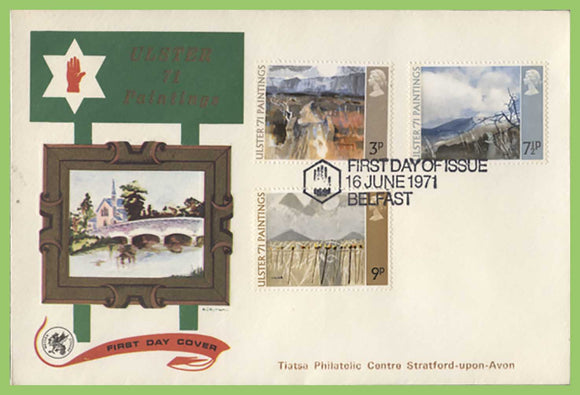 G.B. 1971 Ulster 71 Paintings set on Wessex First Day Cover, Belfast