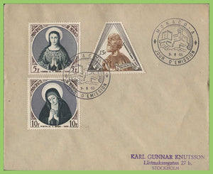 Monaco 1955 Marian Year set on First Day Cover