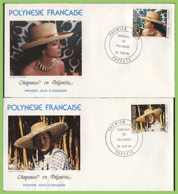 French Polynesia 1984 Polynesian Hats (2nd series) on four First Day Covers