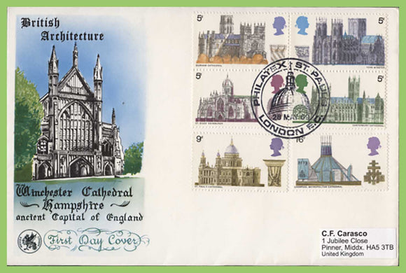 G.B. 1969 Cathedrals set on Wessex First Day Cover, Philatex London