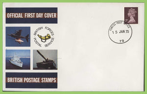 G.B. 1975 7p definitive on Forces First Day Cover, FPO 79