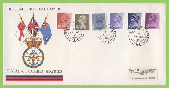 G.B. 1981 definitives on Forces First Day Cover, FPO 318