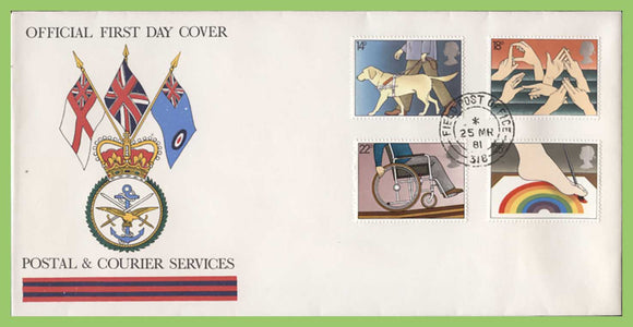 G.B. 1981 Year of Disabled set on Forces First Day Cover, FPO 318