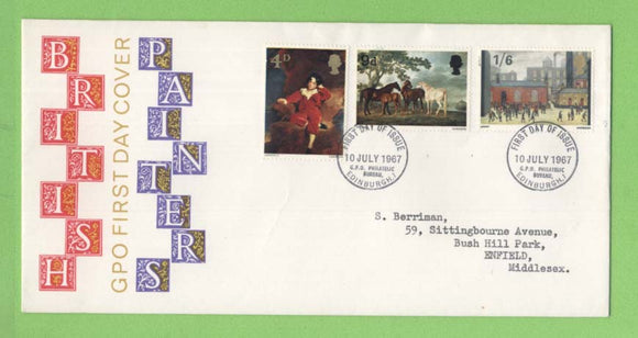 G.B. 1967 Paintings set on GPO First Day Cover, Bureau