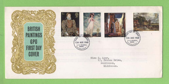 G.B. 1968 British Paintings set on GPO First Day Cover, Bureau
