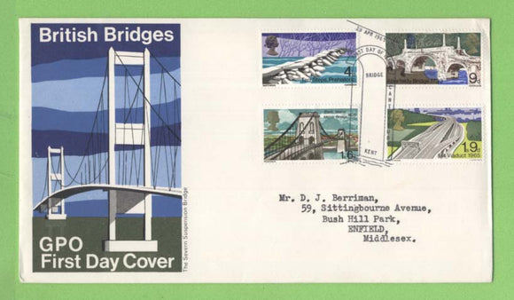 G.B. 1968 Bridges set on GPO First Day Cover, Bridge, Kent