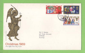 G.B. 1969 Christmas set on Post Office First Day Cover, Bureau