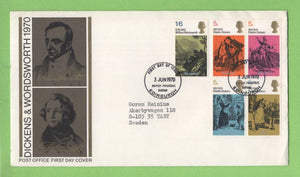 G.B. 1970 Literary Anniversaries set on Post Office First Day Cover, Bureau
