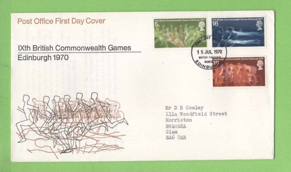 G.B. 1970 Commonwealth Games set on Post Office First Day Cover, Edinburgh Bureau