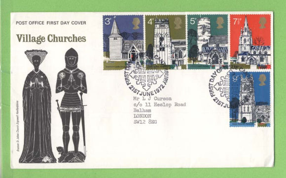 G.B. 1972 Churches set on Post Office First Day Cover, Canterbury
