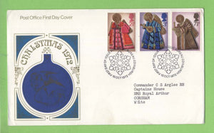 G.B. 1972 Christmas set on Post Office First Day Cover, Bureau