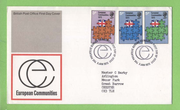 G.B. 1973 European Economic Community set Post Office First Day Cover, Bureau