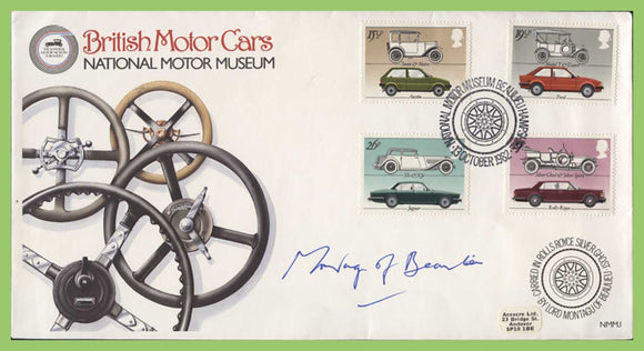 G.B. 1982 British Motor Cars set on BMC Museum First Day Cover, Beaulieu, signed