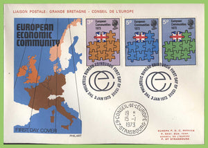 G.B. 1973 European Economic Community set philart First Day Cover, Bureau/Strasbourg