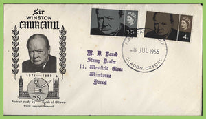 G.B. 1965 Churchill set on Karsh First Day Cover, Bladon Oxford