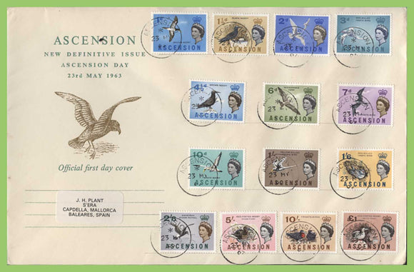 Ascension 1963 Birds definitive set on First Day Cover