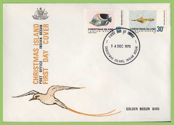 Christmas Island 1970 additional Fish definitives on First Day Cover