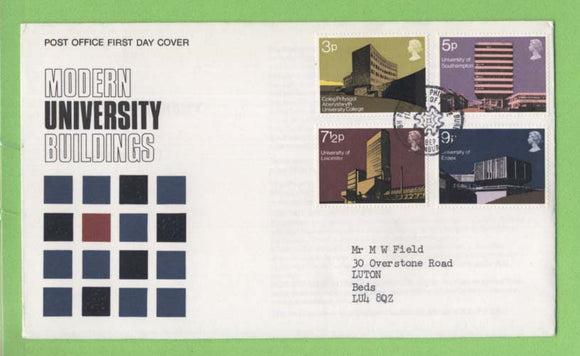 G.B. 1971 Universities set on Post Office First Day Cover, Bureau