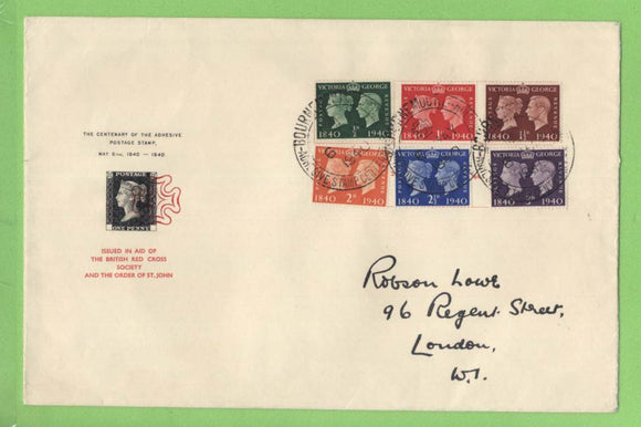 G.B. 1940 Stamp Centenary set First Day Cover, 21st Philatelic Congress Bournemouth