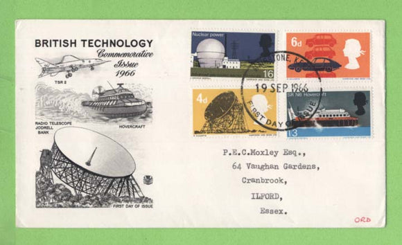 G.B. 1966 Technology set on Stuart First Day Cover, Maidstone