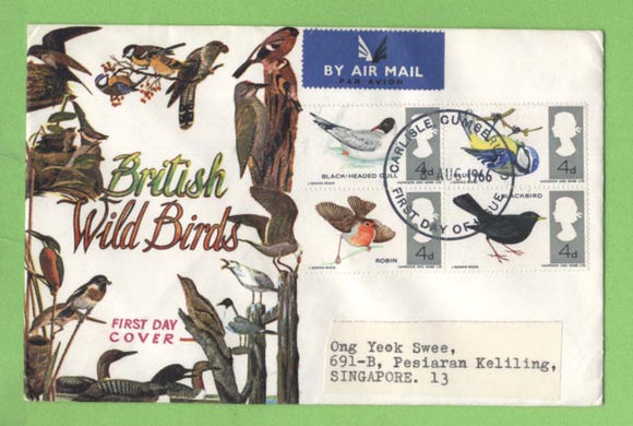 G.B. 1966 Birds set on Connoisseur First Day Cover, Carlisle