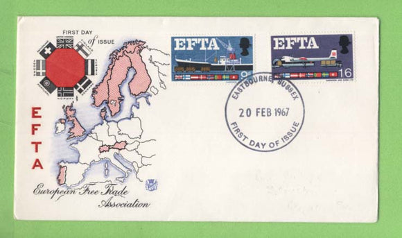 G.B. 1967 EFTA set on unaddressed First Day Cover, Eastbourne