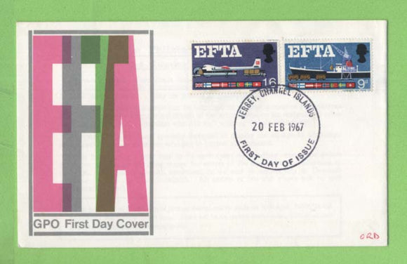 G.B. 1967 EFTA set on unaddressed GPO First Day Cover, Jersey Channel Islands