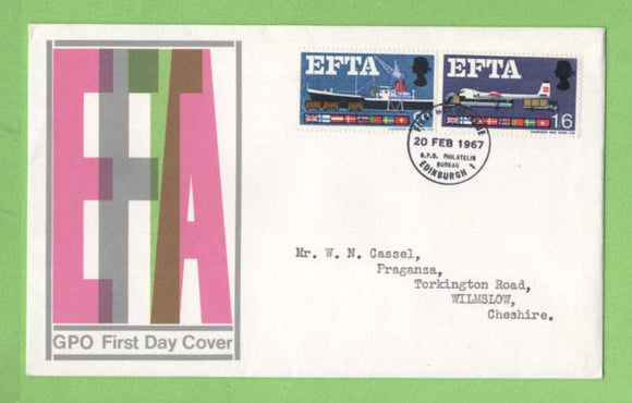 G.B. 1967 EFTA set on GPO First Day Cover, Edinburgh Bureau