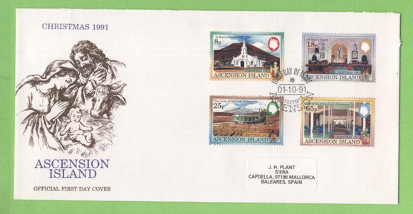 Ascension 1991 Christmas. Ascension Churches set First Day Cover