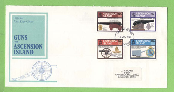 Ascension 1985 Guns on Ascension Island set First Day Cover