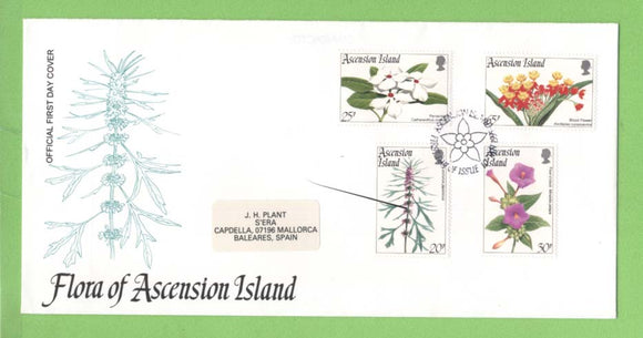 Ascension 1995 Flowers set on First Day Cover