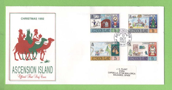 Ascension 1992 Christmas. Children's Paintings set on First Day Cover