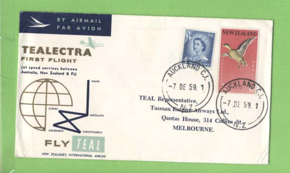 New Zealand 1959 Tealectra First Flight, Auckland - Melbourne