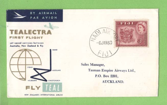 Fiji 1960 Tealectra First Flight, Nadi - Auckland