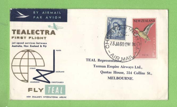 New Zealand 1960 Tealectra First Flight, Christchurch - Melbourne