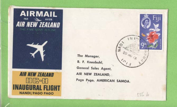 Fiji 1965 Air New Zealand DC-8 Flight cover, Nadi - Pago Pago, Samoa