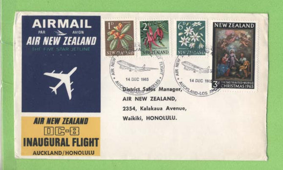 New Zealand 1965 Air New Zealand DC-8 Flight cover, Auckland - Waikiki Honolulu