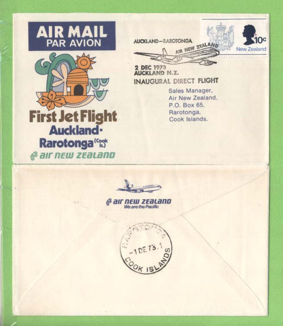 New Zealand 1973 First Jet Flight, Auckland - Rarotonga cover