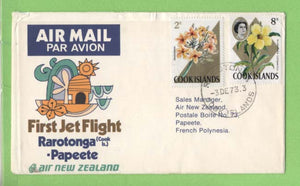 Cook Island 1973 First Jet Flight Rarotonga - Papeete (French Polynesia)